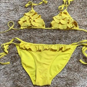 Yellow summer ruffle bikini size small